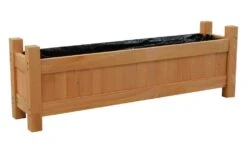 Woodside Aldeby Wooden Garden Trough Planter/Flower Container Box, Pack Of 2 -Serene Spaces 0G5AJF01JCS