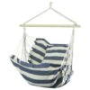 Woodside Swinging Garden Hammock Chair Outdoor Wooden Rope Swing Seat, Blue/White -Serene Spaces 0J2K0PO5HUX
