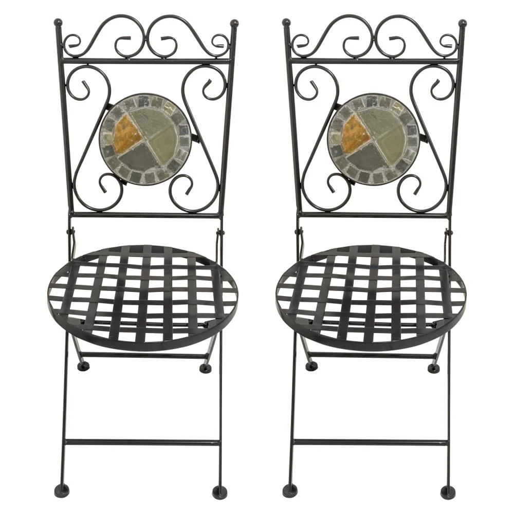 Woodside Pentney Set Of Two Mosaic Garden Chairs 3 Woodside Pentney Set Of Two Mosaic Garden Chairs