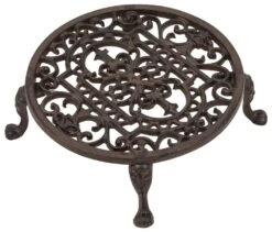Woodside Round Cast Iron Indoor/Outdoor Heavy Duty Garden Plant Pot Stand, 11inch 8 Woodside Round Cast Iron Indoor/Outdoor Heavy Duty Garden Plant Pot Stand, 11inch -Serene Spaces 0YCCZZMNDVC