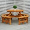 Maribelle 8 Seater Round Wooden Garden/Pub Bench - STAINED -Serene Spaces 1DERNDAIBP5