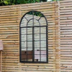 Woodside Balham XL Decorative Arched Outdoor Garden Mirror, H: 115cm X W: 70cm -Serene Spaces 1IP5ZUGDHYJ
