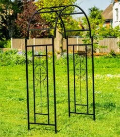 Woodside Northwold Metal Garden Arch, Traditional Decorative Archway For Paths/Entrances
