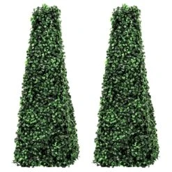 Woodside Topiary Obelisk Leaf Effect, Green 2ft Indoor Outdoor Decor (pack Of 2) -Serene Spaces 1TDBKWN3RAL
