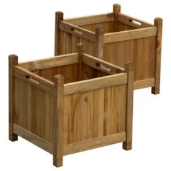 Woodside Stanfield Square Wooden Planter, Pack Of 2 -Serene Spaces 1Y11KVDT34O