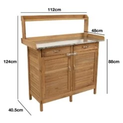 Woodside Fritton Potting/Planting Bench With Cabinet, DIY Workstation Table -Serene Spaces 2D1AGYD4GBH