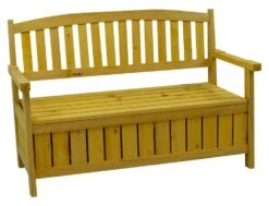 Woodside Hunsett 2 Seater Garden Patio Bench, Outdoor Wooden Loveseat With Storage -Serene Spaces 2YWTGFVL4GB
