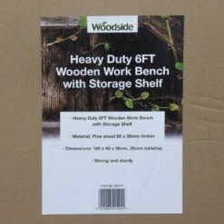 Woodside 1.8M Wooden Work Bench 11 Woodside 1.8M Wooden Work Bench -Serene Spaces 3R5P5BOC1TK