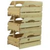 Woodside Wooden Storage Boxes/Stackable Crates With Handles For Fruit/Veg, Pack Of 3 -Serene Spaces 5CZHGNE2PKN