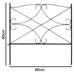 Woodside Hanworth Metal Garden Border Edging, Outdoor Lawn Fencing, 2.4m Total Length, Pack Of 4 -Serene Spaces 5XUDSAUB2OM