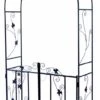 Woodside Lamas Decorative Metal Garden Arch With Gate -Serene Spaces A2ZJ1MMRFVV