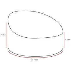 Woodside Heavy Duty Waterproof Garden Rattan Day Bed Cover GREEN 185x55/90cm -Serene Spaces AFEAUVK0RGE