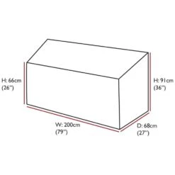 Oxbridge Large (4 Seater) Bench Waterproof Cover GREY -Serene Spaces AVHCC1TJX53