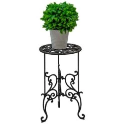 Woodside Heavy Duty Cast Iron Indoor/Outdoor Home/Garden Plant Pot Display Stand -Serene Spaces BAAZ5FQXMXR