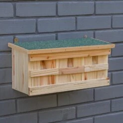 Woodside Wooden Nesting Wild Bird Box, Sparrow Colony Terrace, Removable Fronts -Serene Spaces BLZLSM3PWBG