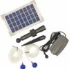 Woodside Solar Powered Oxygenator Pond Water Oxygen Pump 2 Air Stone Aerator