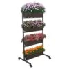 Woodside Dereham 4 Tier Wheeled Metal Garden Planter Flower Display Stand -Serene Spaces BPLQJCZHSRI