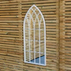 Woodside Rathen XL Decorative Arched Outdoor Garden Mirror, H: 115cm X W: 50cm -Serene Spaces BQKW2QP0DTC