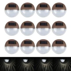 Woodside Set Of 12 Twin LED Solar Powered Garden Outdoor Fence/Deck Lights -Serene Spaces BRFMKG3CACI