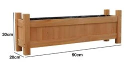Woodside Aldeby Wooden Garden Trough Planter/Flower Container Box, Pack Of 2 -Serene Spaces BWRXPCHCQVC