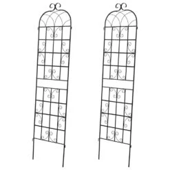 Woodside XL Metal Garden Trellis Climbing Plant Support Frame, Pack Of 2