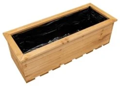 Woodside Reedham Stained Wooden Garden Trough Planter/Flower Trough Box, 95 Litres -Serene Spaces DFLK10DDBX2