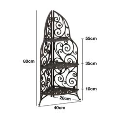 Woodside 3 Tier Cast Iron Indoor/Outdoor Heavy Duty Garden Plant & Flower Stand -Serene Spaces EMDU1P1B5DL