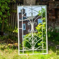 Woodside Alston Large Decorative Rectangle Outdoor Garden Mirror -Serene Spaces G0P0IELEJRJ