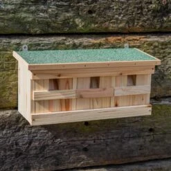 Woodside Wooden Nesting Wild Bird Box, Sparrow Colony Terrace, Removable Fronts -Serene Spaces GUM4XK3NBYV