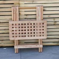 Woodside Belford Folding Walnut Wood Table -Serene Spaces HK1U5IONZC5