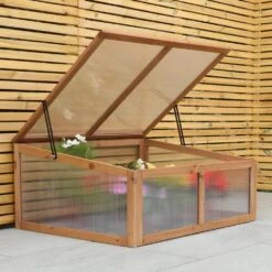 Woodside Outdoor Wooden Plant/Flower/Vegetable Cold Frame Growhouse, Medium 100cm -Serene Spaces HPRXYH02XVG