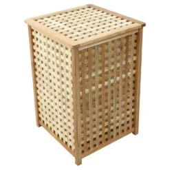 Woodside Large 80L Walnut Wood Lattice Laundry Basket/Bin Storage Box -Serene Spaces HXZUDDNK2YL