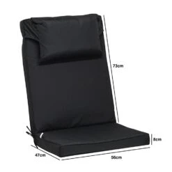 Woodside Luxury Outdoor Padded Seat & Back Cushion For Garden Adirondack Chair - BLACK -Serene Spaces IBRC453OANQ