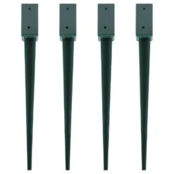 Woodside Steel Fence Post Holders/Ground Stakes, 75mm/3” Square (pack Of 4) -Serene Spaces ICIGJE03200