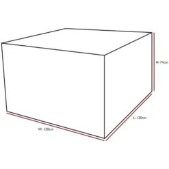Woodside Heavy Duty Waterproof Garden Rattan Cube Set Cover GREY 120x120x74cm -Serene Spaces JEJRJGG2XPY