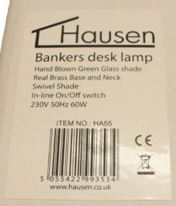 Bankers Desk Lamp Polished Brass And Green Glass With Swivel Head 60W Hausen -Serene Spaces JHV0L10YJVR