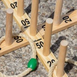 Woodside Garden Quoits Ring Toss Game, Outdoor Family Lawn Fun, 5 Rope 9 Pin -Serene Spaces KKJYRCGR13O