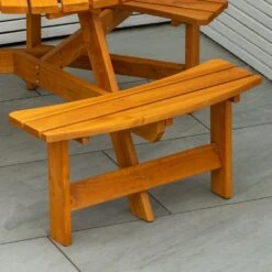 Maribelle 6 Seater Round Wooden Garden/Pub Bench - STAINED -Serene Spaces KLIE4CL5KV4