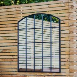 Woodside Mamble Decorative Arched Outdoor Garden Mirror, W: 76cm X H: 91cm -Serene Spaces KLJW3AHUTZA
