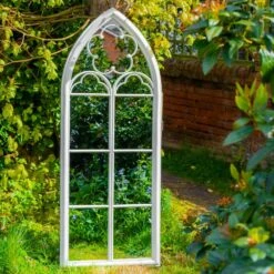 Woodside Darton XXL Decorative Arched Outdoor Garden Mirror -Serene Spaces LDTMINOBEJ0