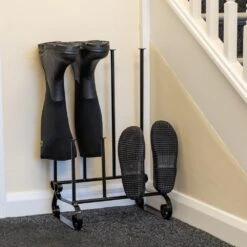 Woodside Steel Wellington Boot Rack/Walking Boot Storage Stand, Indoor & Outdoor -Serene Spaces LFDQAT23GBL