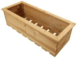 Woodside Reedham Stained Wooden Garden Trough Planter/Flower Trough Box, 95 Litres -Serene Spaces M2NWOTG3PVB