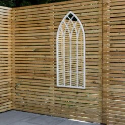 Woodside Rathen XL Decorative Arched Outdoor Garden Mirror, H: 115cm X W: 50cm -Serene Spaces MMB3KENBIJV