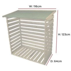 Woodside Treated Wooden Heavy Duty Log Store Garden Storage Shed -Serene Spaces MSV223CBIA3