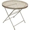 Woodside Ostend Round Folding Metal Garden Patio Dining Table Outdoor Furniture 2 Woodside Ostend Round Folding Metal Garden Patio Dining Table Outdoor Furniture -Serene Spaces NYF2TB3UVSR