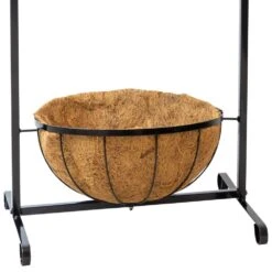 Woodside Hanging Coconut Flower Basket Planter Stand With Garden Welcome Sign -Serene Spaces OY2P45ROYQZ