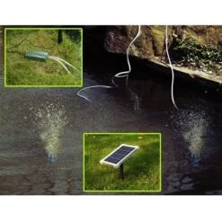 Woodside Solar Powered Oxygenator Pond Water Oxygen Pump 2 Air Stone Aerator -Serene Spaces PCUWYOFNGUA