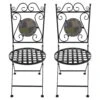 Woodside Set Of Two Decorative Mosaic Folding Garden Chairs Outdoor Furniture -Serene Spaces PELL44BXTQA