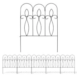 Woodside Felbrigg Metal Garden Border Edging, Outdoor Lawn Fencing, 3m Total Length, Pack Of 5 -Serene Spaces PJL01DPRBYY