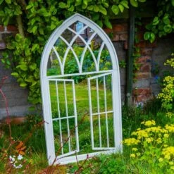 Woodside Truro XL Decorative Arched Outdoor Garden Mirror, W: 64cm X H: 117.5cm -Serene Spaces PJNUJUZQHPA